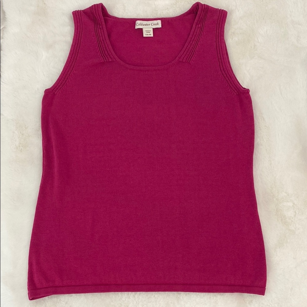 Coldwater Creek Women's Fuchsia Tank Top. 70% Silk, 30% Cotton. Size S